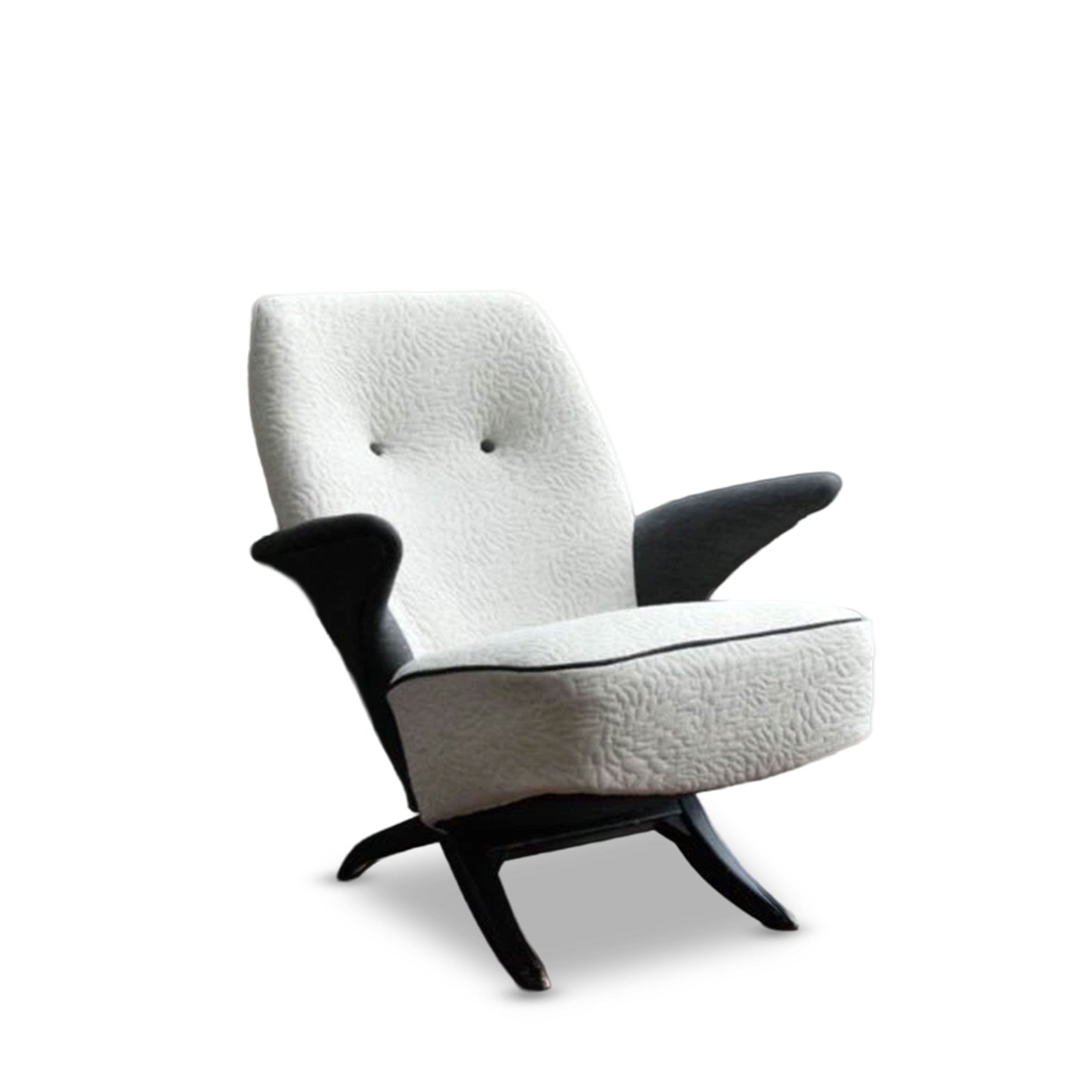 Artifort Penguin fauteuil opnieuw gestoffeerd met Kvadrat stof